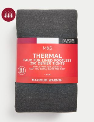 250 Denier Velour Lined Tights, M&S Collection, M&S