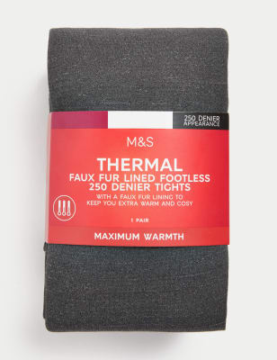 250 Denier Velour Lined Tights, M&S Collection, M&S