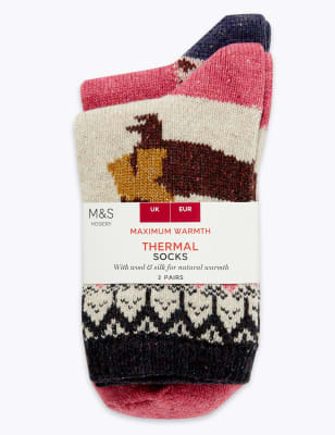 Lot de 2&nbsp;paires de chaussettes chauffantes