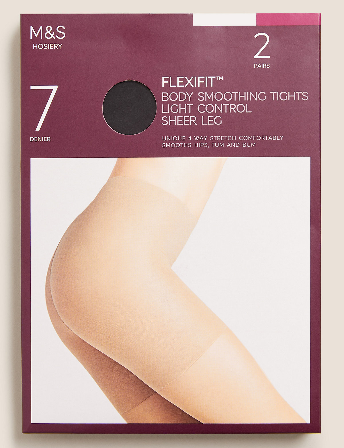 2pk Flexifit™ 7 Denier Light Control Tights