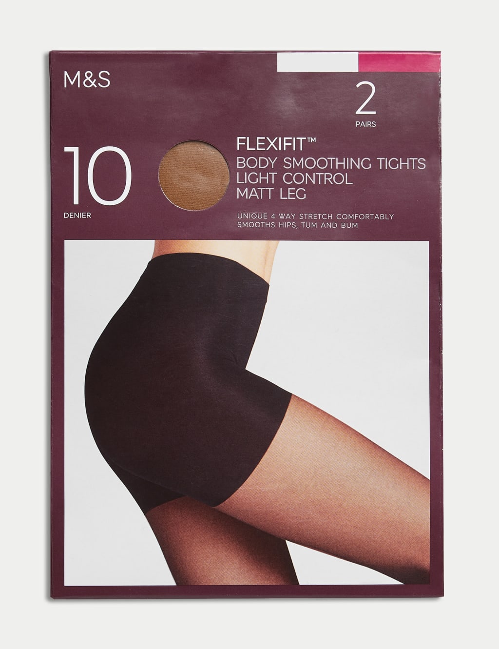 2pk Flexifit™ 10 Denier Light Control Sheer Tights image 1