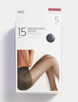 5pk 15 Denier Body Shaping Shine Tights | M&S Collection | M&S