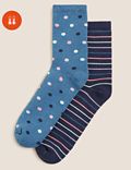2pk Cotton Rich Thermal Ankle High Socks