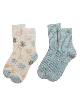 

M&S Collection Pack de 2 pares de calcetines térmicosWomens - Blue Mix, Blue Mix