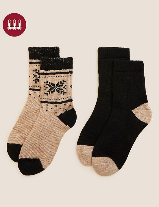 Ισοθερμικές κάλτσες με σχέδιο μέχρι τον αστράγαλο, 2 ζευγάρια