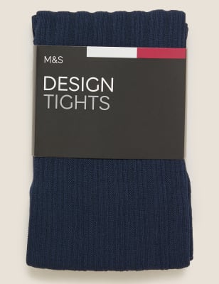 

Womens M&S Collection 180 Denier Heavyweight Rib Opaque Tights - Navy, Navy