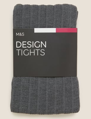 

Womens M&S Collection 180 Denier Heavyweight Rib Opaque Tights - Grey, Grey