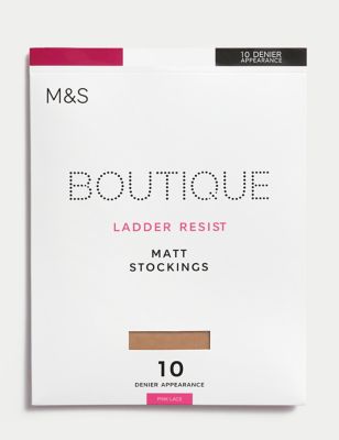 Boutique Women's 10 Denier Ladder Resist Matt Stockings - Pink Mix, Pink Mix