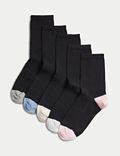 Pack de 5 pares de calcetines tobilleros de algodón sin costuras por los dedos