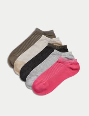 

Womens M&S Collection 5pk Sumptuously Soft™ Trainer Liners™ - Grey Mix, Grey Mix