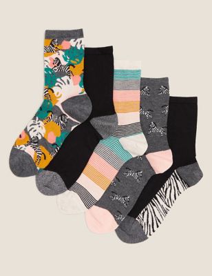 

Womens M&S Collection 5pk Sumptuously Soft™ Ankle High Socks - Charcoal Mix, Charcoal Mix