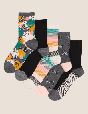 

Womens M&S Collection 5pk Sumptuously Soft™ Ankle High Socks - Charcoal Mix, Charcoal Mix