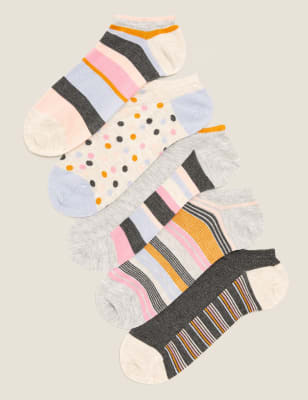 

M&S Collection Pack de 5 pares de calcetines Trainer Liners™ Sumptuously Soft™Womens - Grey Mix, Grey Mix