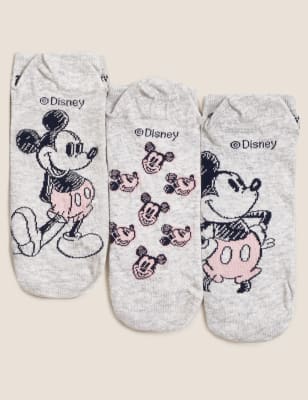 

Womens M&S Collection 3er-Pack Trainer Liners™ mit hohem Baumwollanteil und Mickey Mouse™-Motiv - Grey Mix, Grey Mix