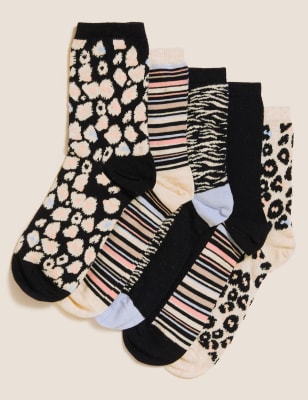 

Womens M&S Collection 5pk Cotton Rich Seamless Toes Ankle High Socks - Pink Mix, Pink Mix