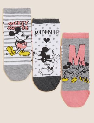 

Womens M&S Collection 3pk Cotton Rich Mickey™ & Minnie™ Trainer Liners™ - Cream Mix, Cream Mix