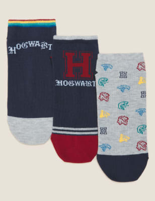 

Womens M&S Collection 3er-Pack Harry Potter™ Trainer Liners™ mit hohem Baumwollanteil - Navy Mix, Navy Mix