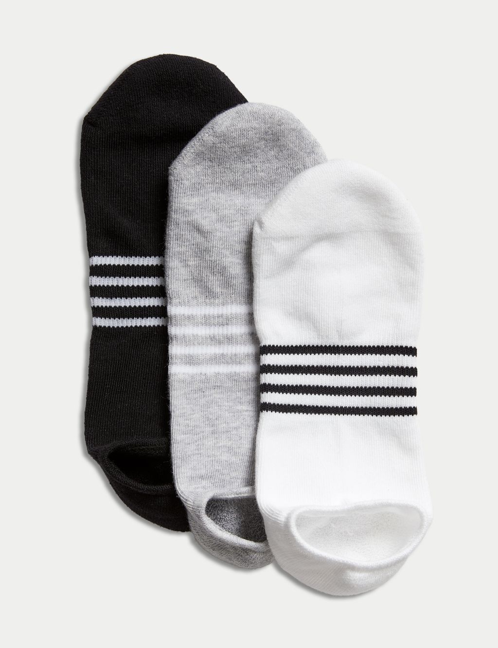 3pk Cotton Rich Striped Trainer Liners™