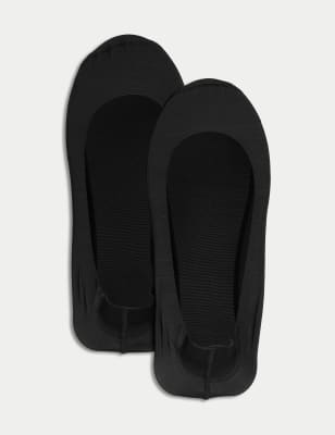 

Womens M&S Collection 2pk Ultra Low Cut Footsies - Black, Black