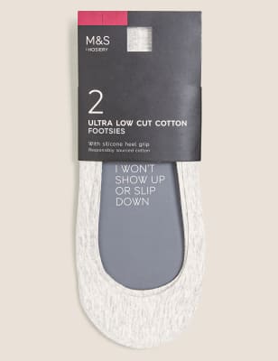 2pk Cotton Ultra Low Cut Footsies - NL