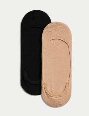 

Womens M&S Collection 2er-Pack transparente tief geschnittene Füßlinge mit hohem Baumwollanteil - Rose Quartz, Rose Quartz
