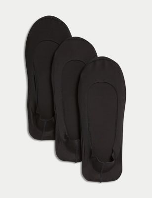 M&S Women's 3pk Low Cut Footsies - 6-8 - Black, Black,Nude,Rich Quartz,Opaline