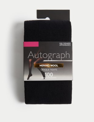 100 Denier Merino Wool Opaque Tights