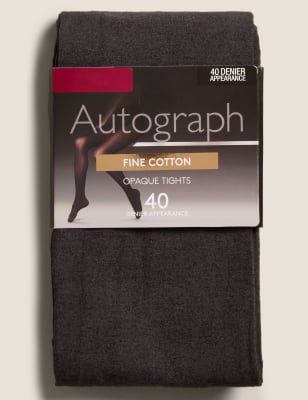 40 Denier Fine Cotton Opaque Tights