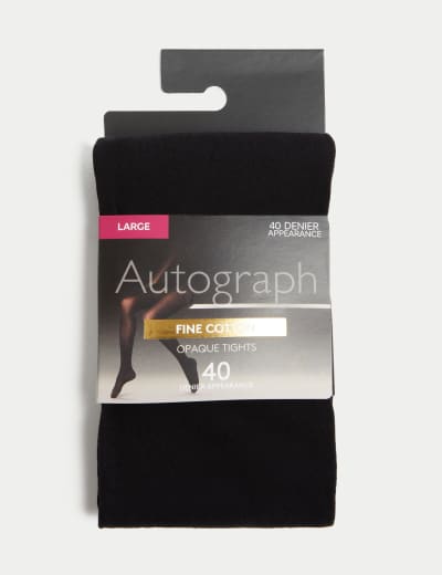 40 Denier Fine Cotton Opaque Tights