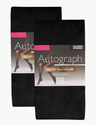 Lot de 2&nbsp;paires de collants opaques 100&nbsp;deniers