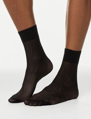 

Womens M&S Collection 5pk 15 Denier Matt Ankle Highs - Black, Black