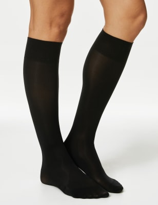 Autograph Womens 2pk Silky Soft Knee Highs - Black, Black