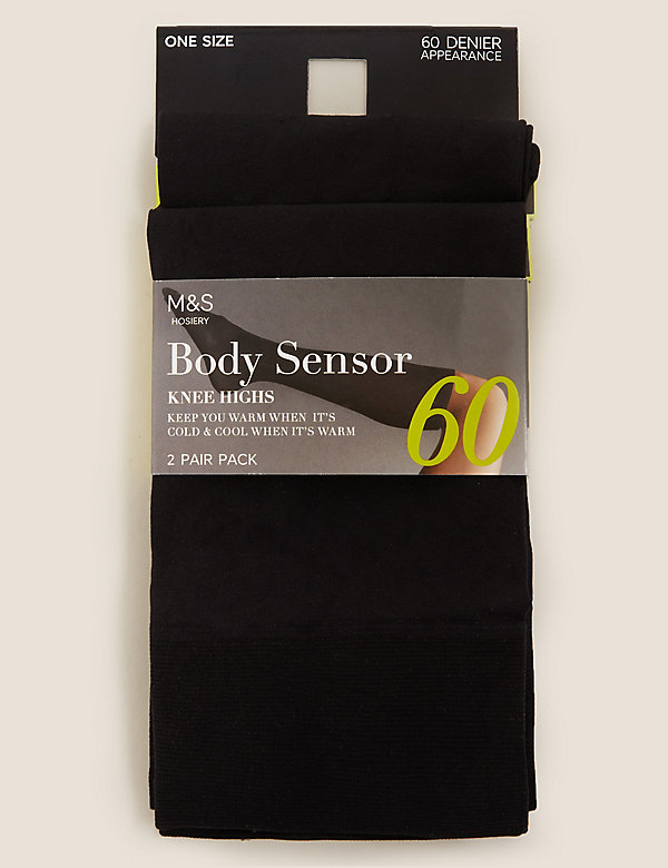 Lot de 2&nbsp;paires de mi-bas opaques 60&nbsp;deniers, dotés de la technologie Body Sensor™ - FR