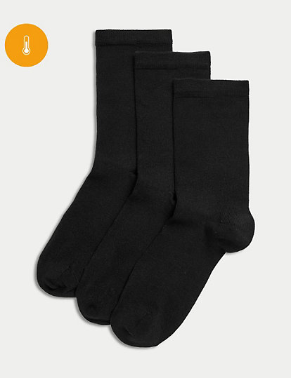 3pk Thermal Heatgen™ Seamless Toes Ankle High Socks