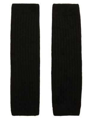 

Womens M&S Collection Thermal Ribbed Legwarmers - Black, Black