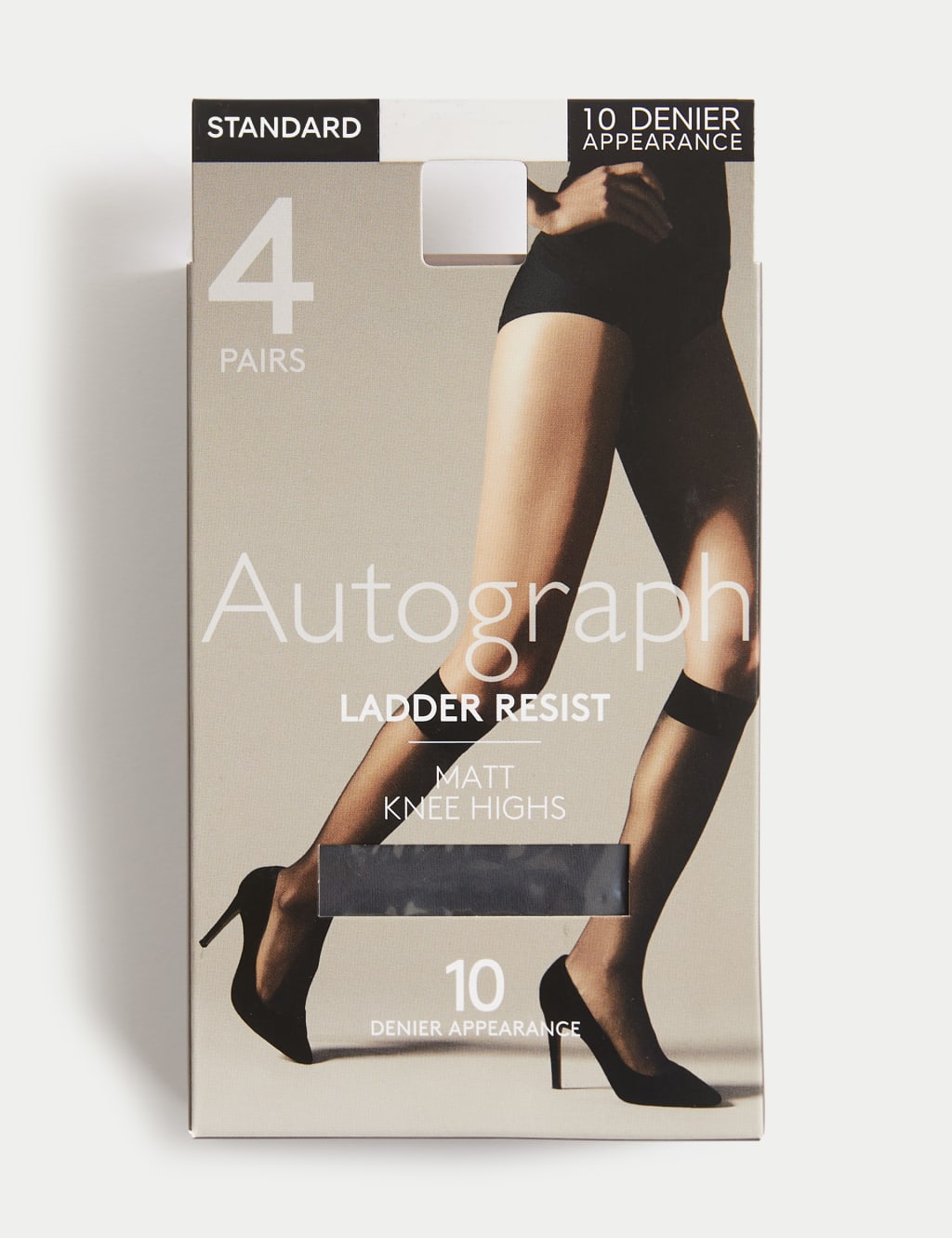 4pk 10 Denier Ladder Resist Knee Highs image 1