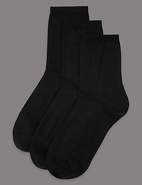 3 Pair Pack Merino Wool Rich Ankle High Socks