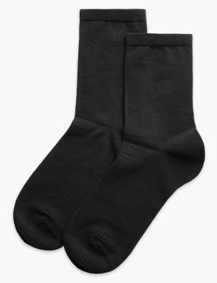 Lot de 2&nbsp;paires de chaussettes en laine de m&eacute;rinos hauteur cheville