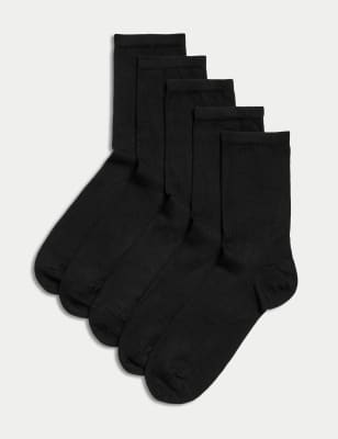 

Womens M&S Collection 5pk Sumptuously Soft™ Ankle Socks - Black, Black