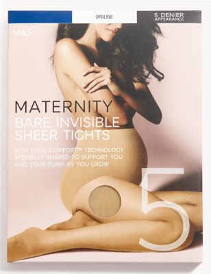 M&S Women's 5 Denier Bare Invisible Maternity Tights - Opaline, Opaline,Rose Quartz,Rich Amber,Rich 