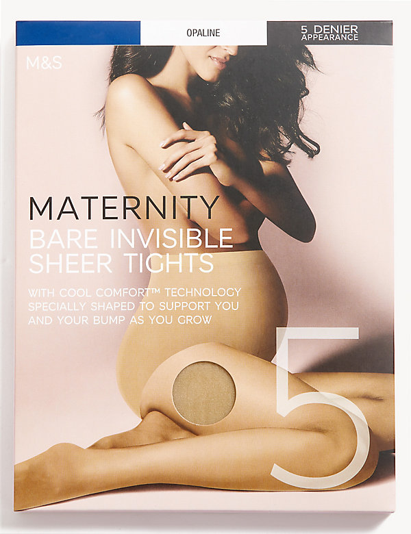 5 Denier Bare Invisible Maternity Tights - US