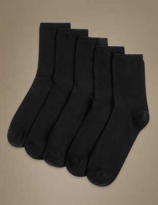 5 Pack Cotton Rich Ankle High Socks