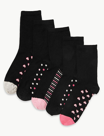 5 Pair Pack Sumptuously Soft Ankle High Socks
