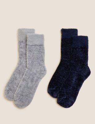 Sta op Kenia bellen 2 paar zachte sokken van gerecycled fluweel | M&S NL