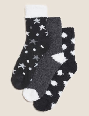 

Womens M&S Collection 3er-Pack kuschelige knöchelhohe Socken - Black Mix, Black Mix