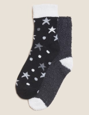 

Womens M&S Collection 2pk Cosy Ankle High Socks - Black Mix, Black Mix