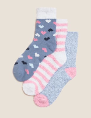

Womens M&S Collection 3pk Cosy Ankle High Socks - Blue Mix, Blue Mix