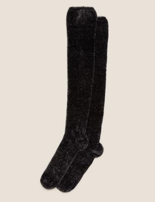 ladies lace knee highs,trouser socks one size 101 opaque black pop socks
