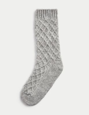 Recycled Honeycomb Textured Slipper Socks