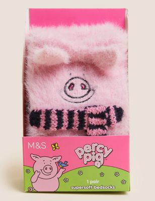 M&S Womens Percy Pig™ Bed Socks - 3-5 - Pink Mix, Pink Mix